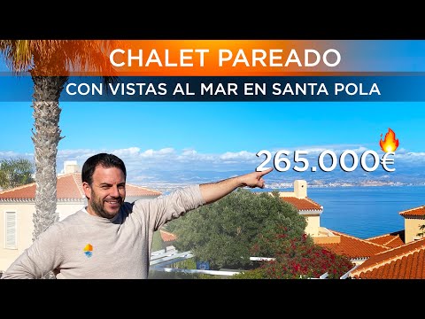Chalet Pareado con vistas al mar y piscina comunitaria en urbanización privada en Gran Alacant 🌴🌄