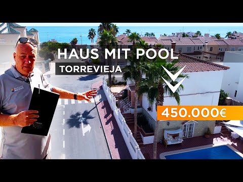 Haus Spanien 🏡🌞 Fantastische Villa in Torrevieja mit privatem Pool und mit Meerblick