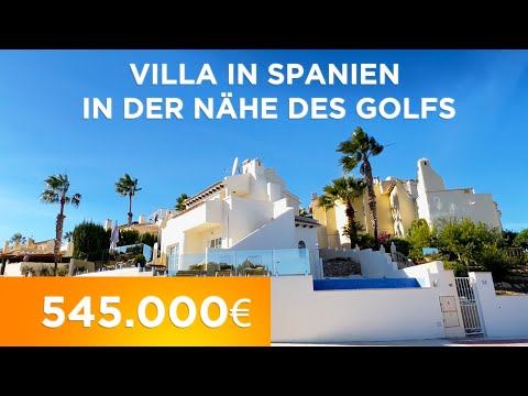 Freistehende Villa am Las Ramblas Golf 🏡 Villa mit Pool und Meerblick in Villamartin, Orihuela Costa