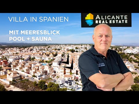 Haus mit Meerblick 🌴 Wunderschöne Villa mit Sauna, Pool und Meerblick in Alicante in Villamartin