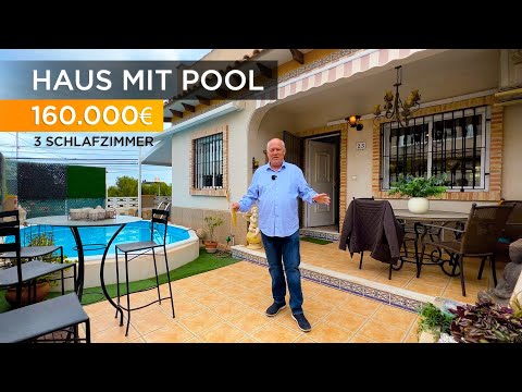 Haus in Spanien 🌊️🌴 Renovierte Doppelhaushälfte in Lago Jardin mit privatem Pool in Torrevieja