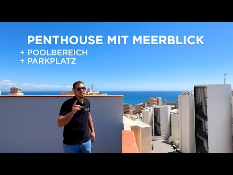 Renoviertes Penthouse, mit Parkplatz, Gemeinschaftspool und Meerblick, in Torrelamata, Torrevieja